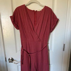 Red Linen Jumpsuit